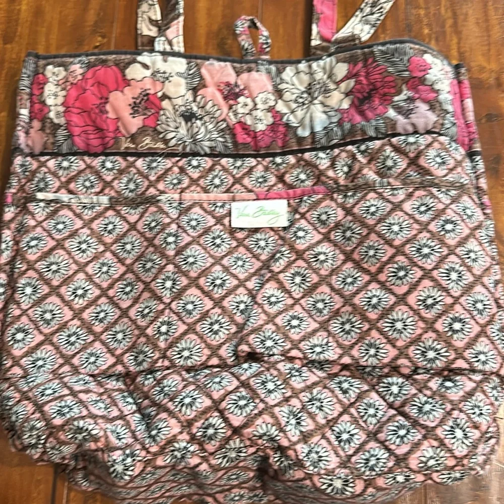 Vera Bradley Mocha Rouge Villager Tote & Turn Lock Wallet Retired Pattern